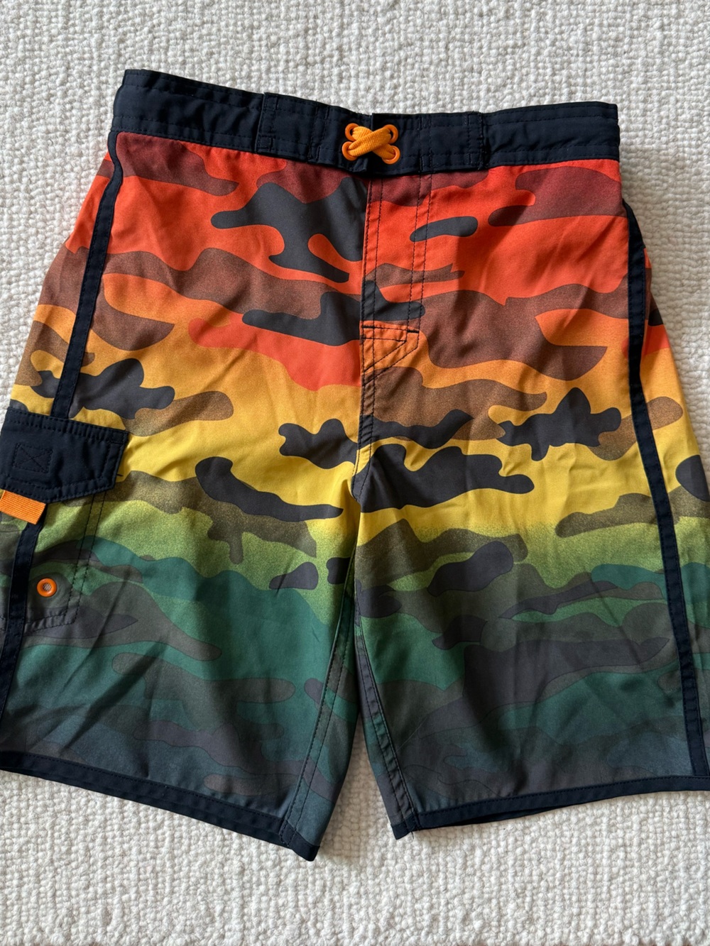 Wonder Nation Boys' Rainbow Ombré Camouflage Swim Trunks Size 10/12